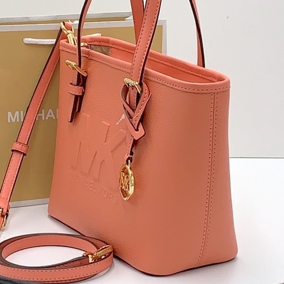MICHAEL KORS XSMALL CARRYALL CONVERTIBLE TOP ZIP TOTE SHERBERT COLOR - Picture 5 of 16